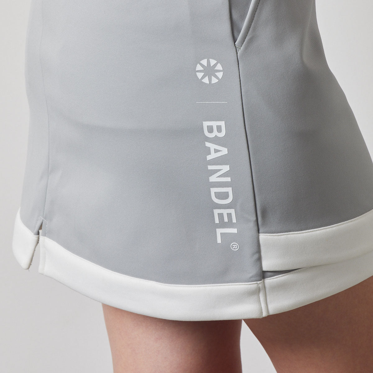 PIPING HEM SKIRT BGS-W4APHSK スカート 高ストレッチ 軽量 スタイルアップ / L-GREY×WHITE