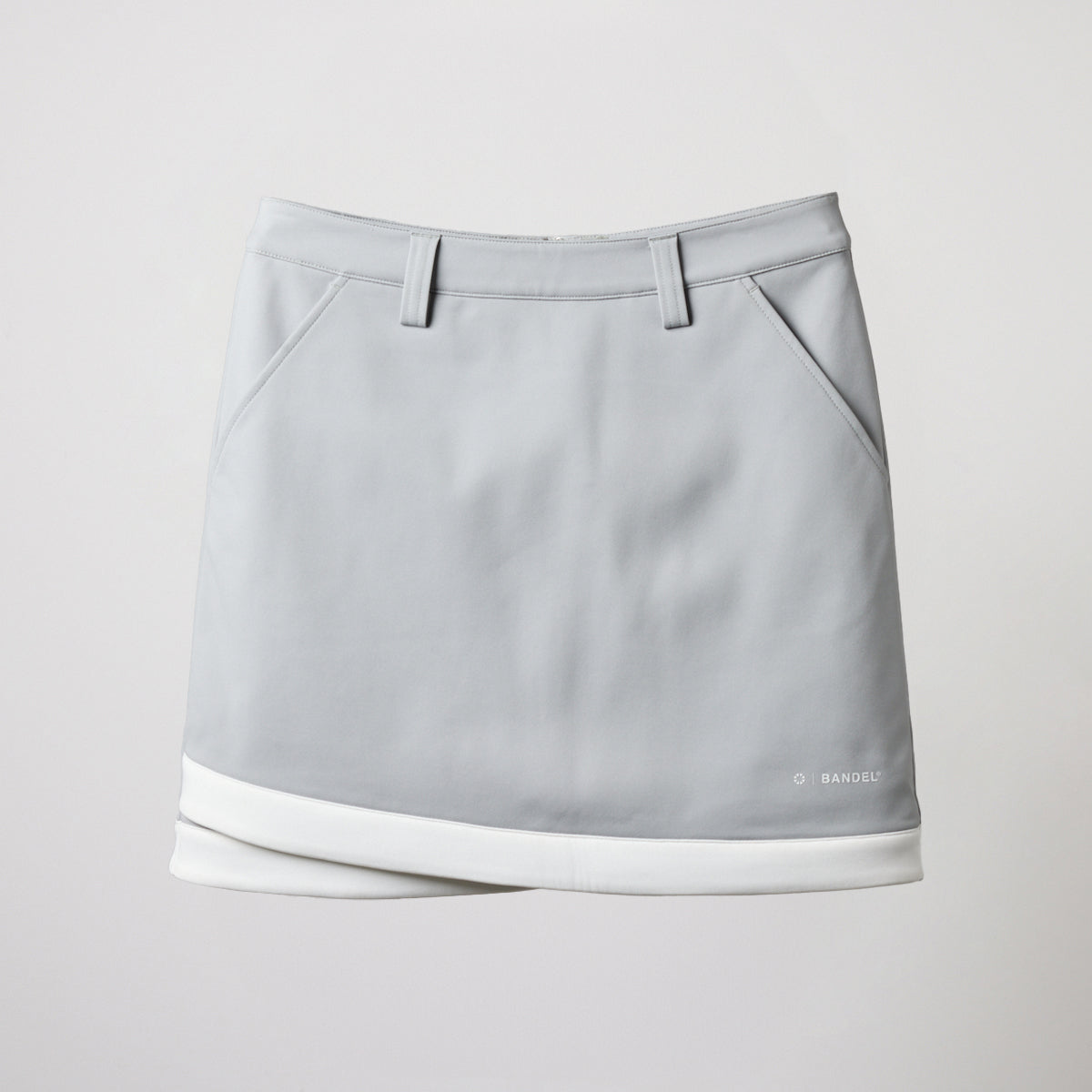 PIPING HEM SKIRT BGS-W4APHSK スカート 高ストレッチ 軽量 スタイルアップ / L-GREY×WHITE
