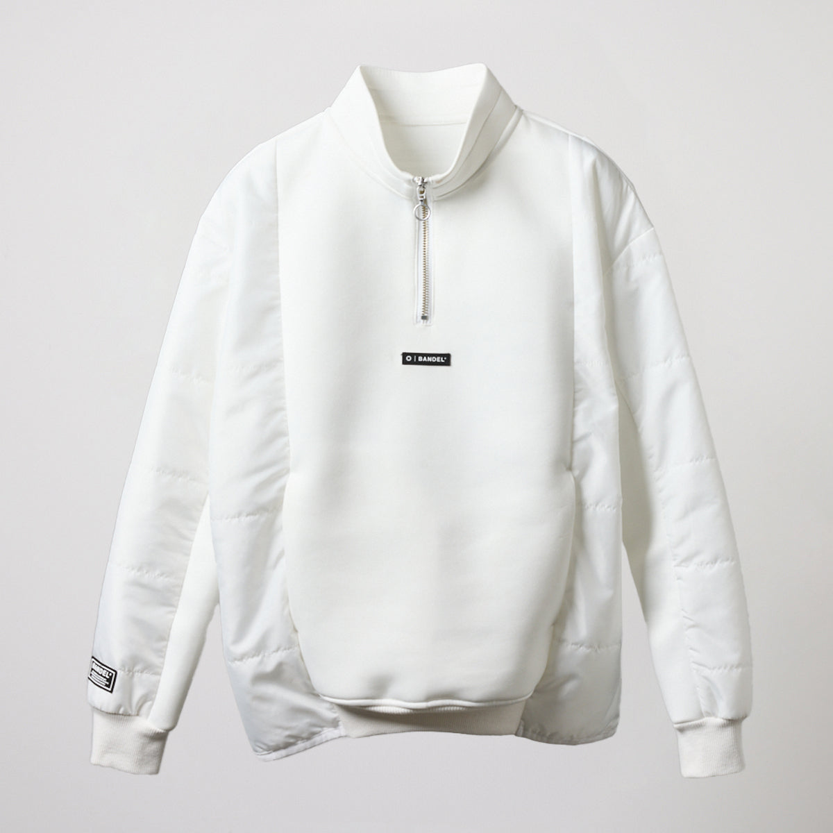 WOMENS PUFFER SLEEVE HALF ZIP BLOUSON BGS-W4APSHB ブルゾン 保温 軽量 中綿 / WHITE