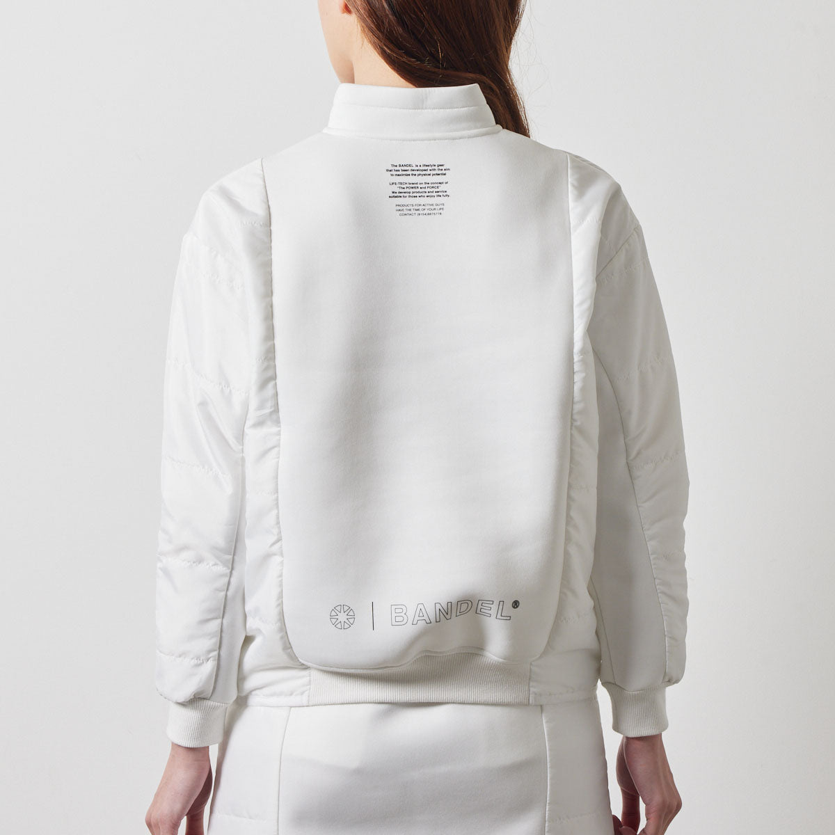 WOMENS PUFFER SLEEVE HALF ZIP BLOUSON BGS-W4APSHB ブルゾン 保温 軽量 中綿 / WHITE