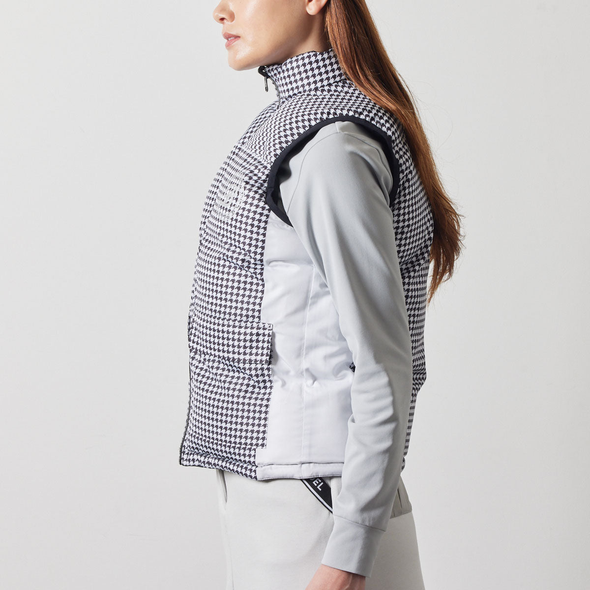 BANDEL GOLF WOMENS REVERSIBLE DOWN VEST BGS-W4ARDVTダウンベスト リバーシブル 防寒性 / BLACK×HOUNDSTOOTH
