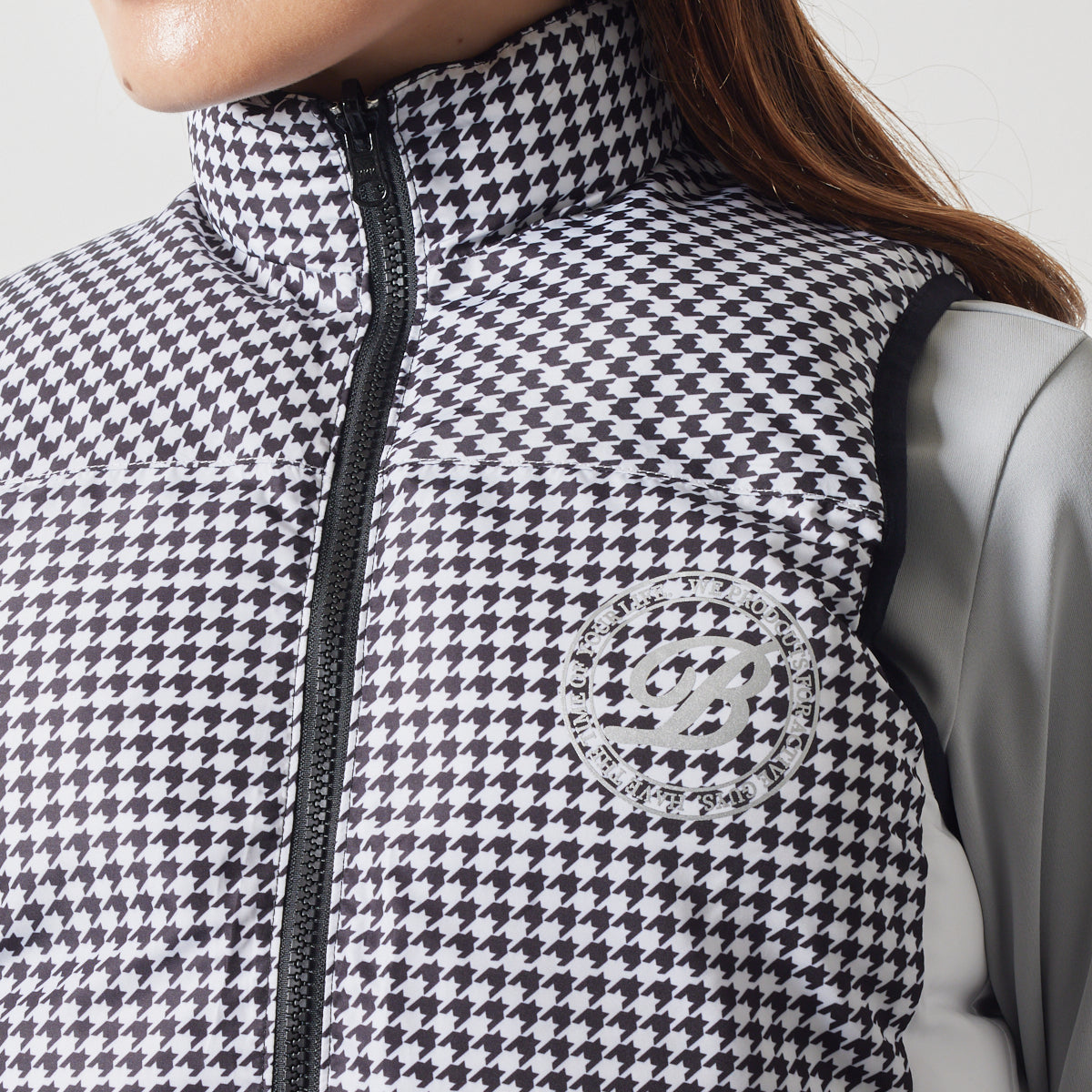 BANDEL GOLF WOMENS REVERSIBLE DOWN VEST BGS-W4ARDVTダウンベスト リバーシブル 防寒性 / BLACK×HOUNDSTOOTH