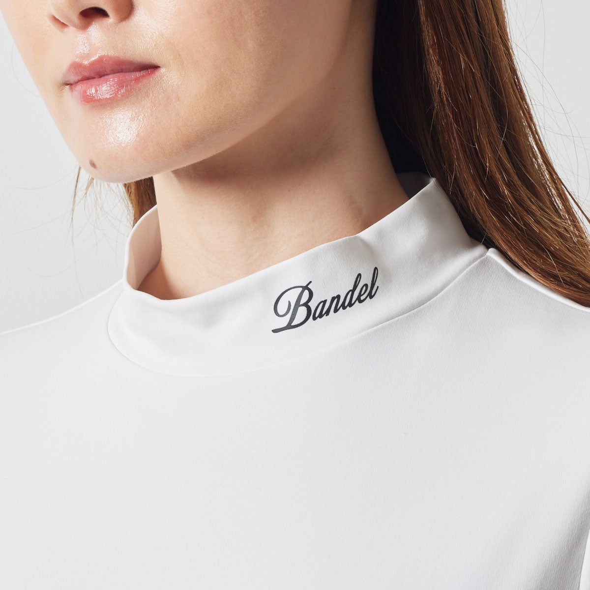 WOMENS SIDE LOGO L/S MOCK NECK SHIRTS BGS-W4ASLMC モックネックシャツ ハイストレッチ 保温 UVカット / WHITE