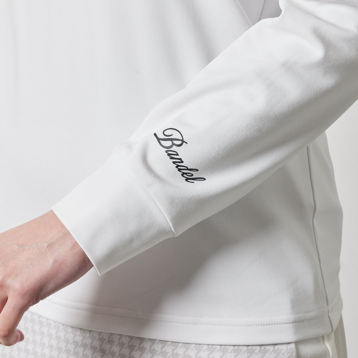 WOMENS SIDE LOGO L/S MOCK NECK SHIRTS BGS-W4ASLMC モックネックシャツ ハイストレッチ 保温 UVカット / WHITE