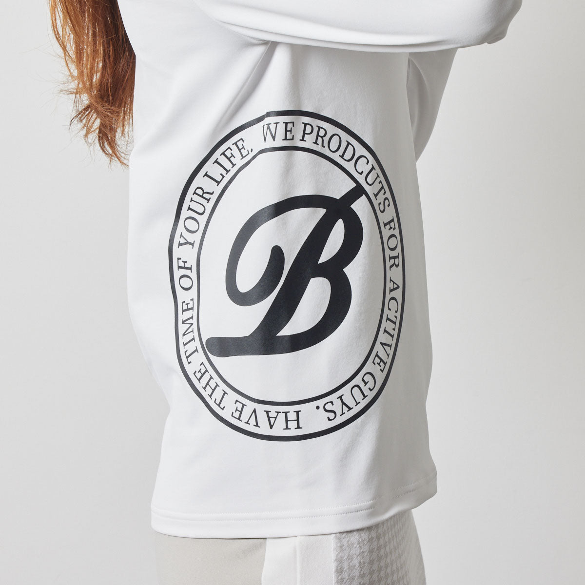 WOMENS SIDE LOGO L/S MOCK NECK SHIRTS BGS-W4ASLMC モックネックシャツ ハイストレッチ 保温 UVカット / WHITE
