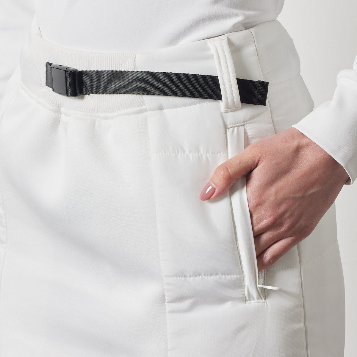 WOMENS SIDE PUFFER SKIRT BGS-W4ASPSK スカート 軽量 保温 中綿 インベル付き / WHITE