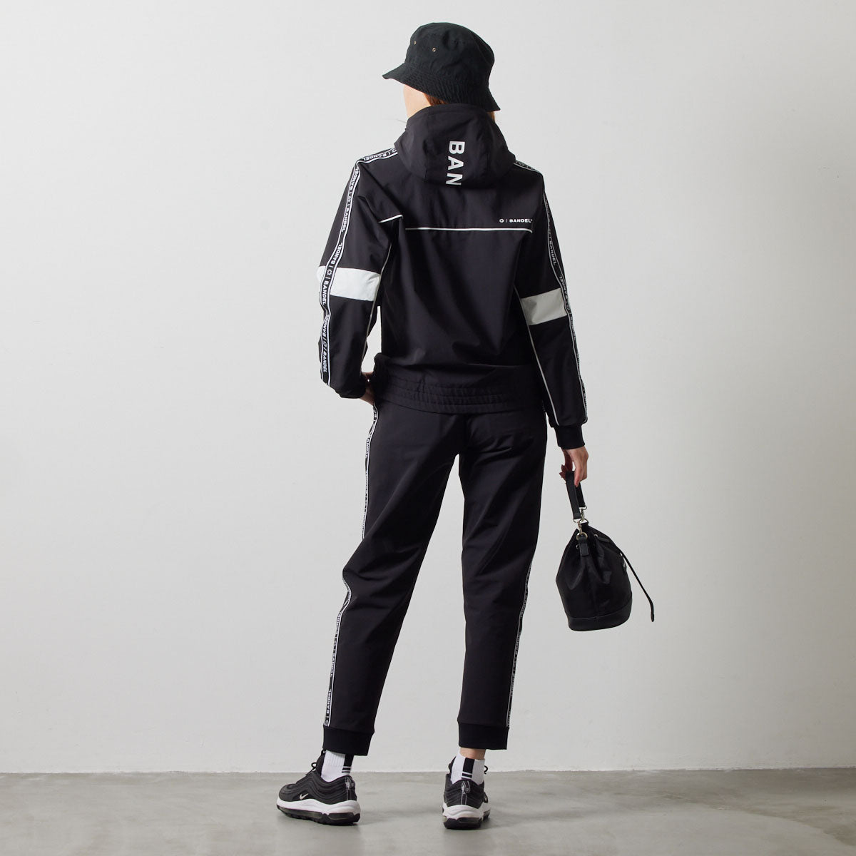 WOMENS WATER REPELLENT PIPING LONGPANTS BGS-W4AWPLP 高耐久 4WAYストレッチ 撥水 起毛 ウォッシャブル セットアップ / BLACK