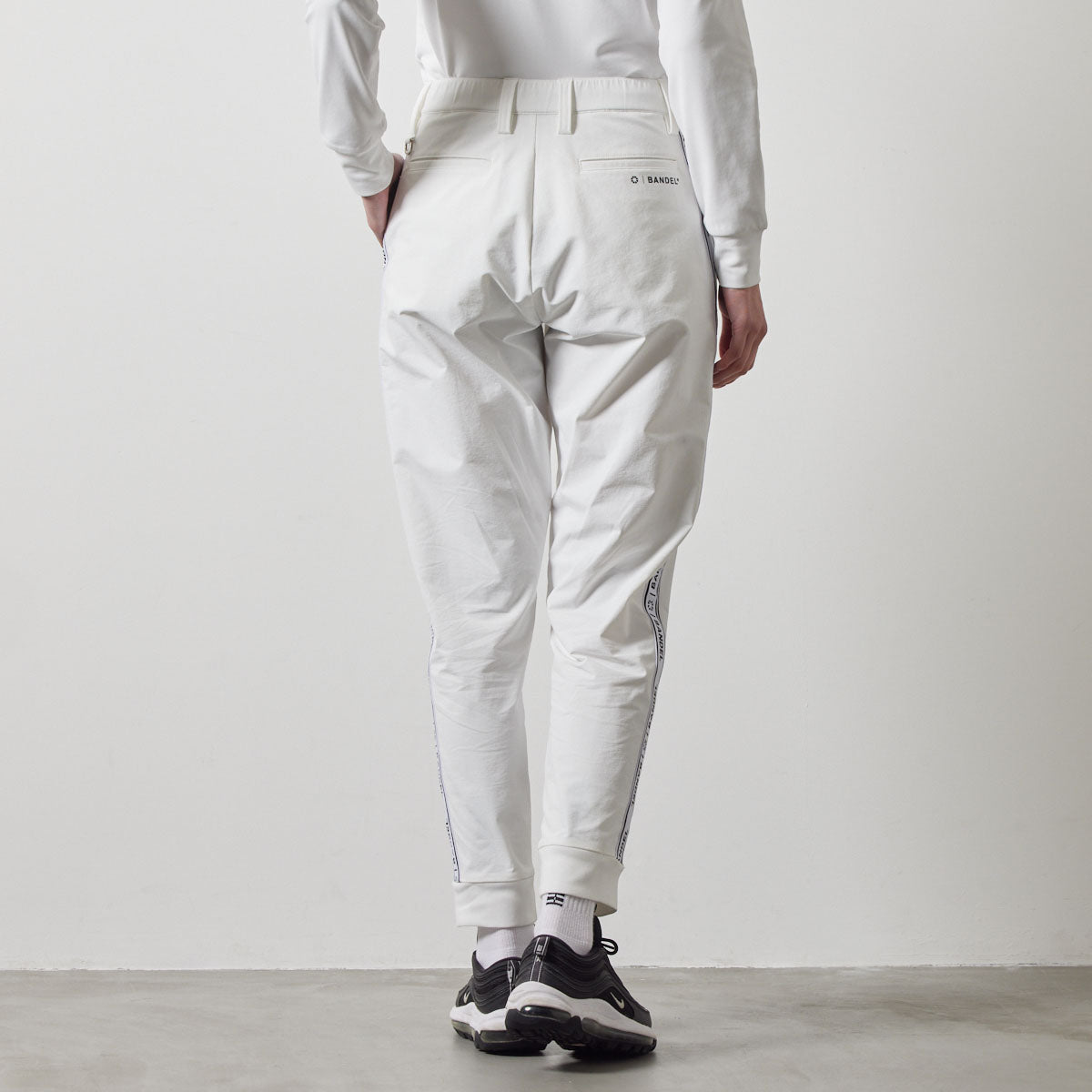 WOMENS WATER REPELLENT PIPING LONGPANTS BGS-W4AWPLP 高耐久 4WAYストレッチ 撥水 起毛 ウォッシャブル セットアップ / WHITE