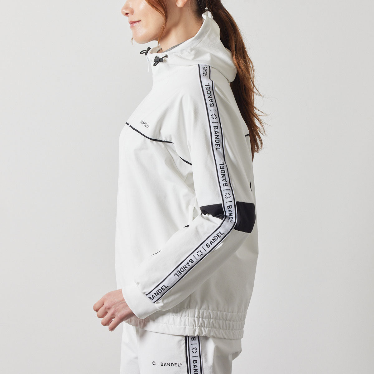 WOMENS WATER REPELLENT PIPING ZIP PARKA BGS-W4AWPZP 高耐久 4WAYストレッチ 撥水 起毛 イージーケア セットアップ / WHITE