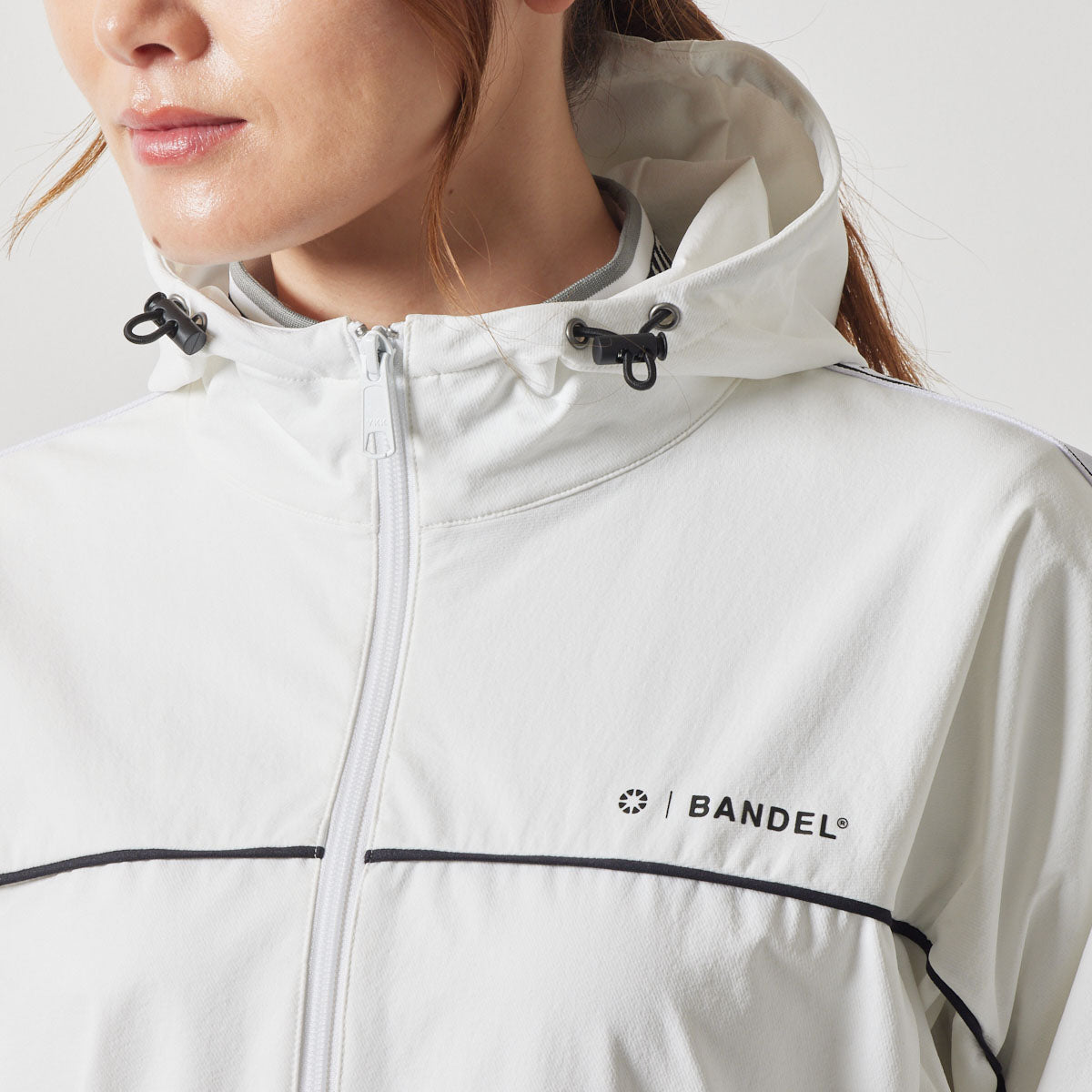 WOMENS WATER REPELLENT PIPING ZIP PARKA BGS-W4AWPZP 高耐久 4WAYストレッチ 撥水 起毛 イージーケア セットアップ / WHITE