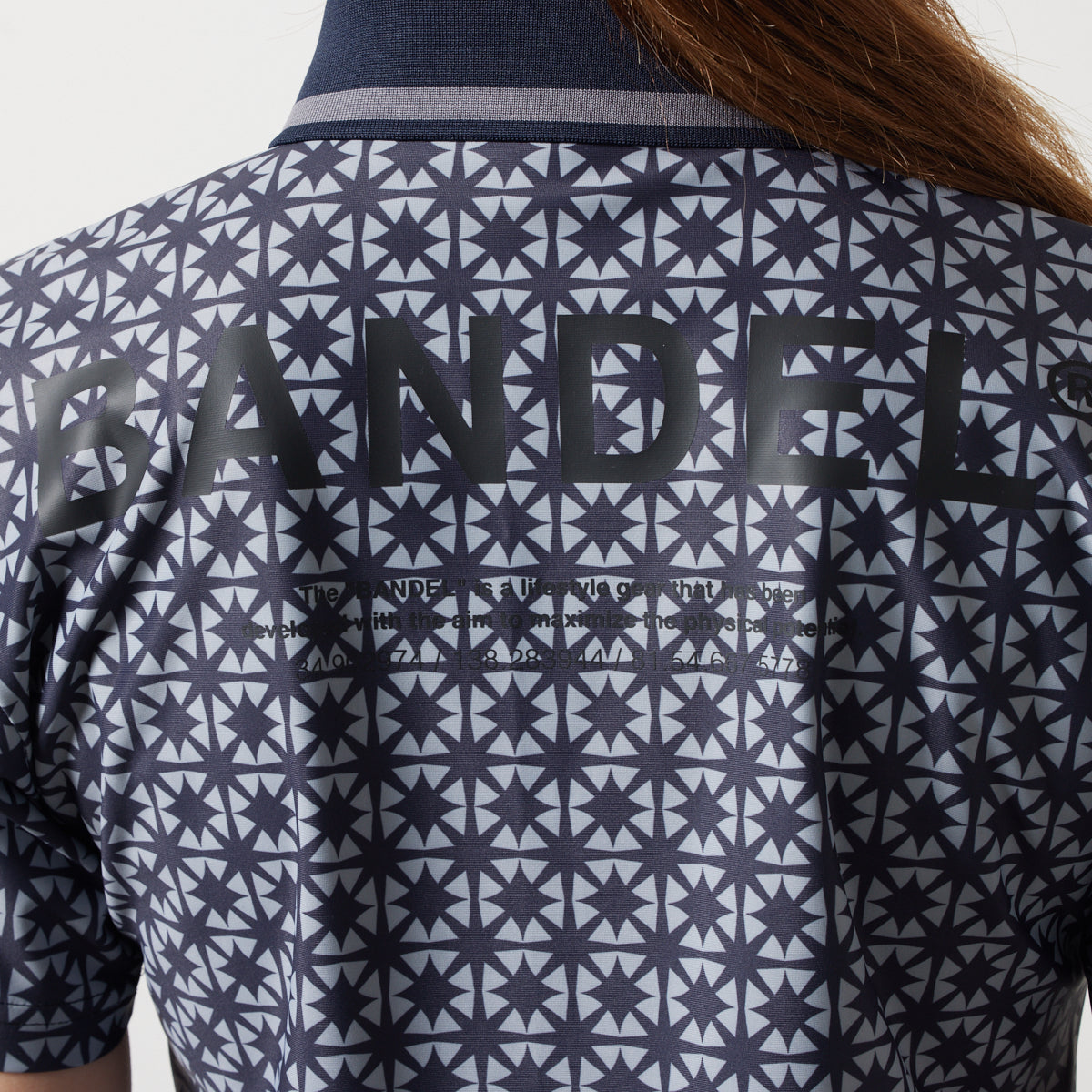 BANDEL GOLF バンデルゴルフ ポロシャツ WOMENS ALLOVER S/S POLO SHIRTS BGS-W4SAOPL BLACKxGRAY ブラック グレー