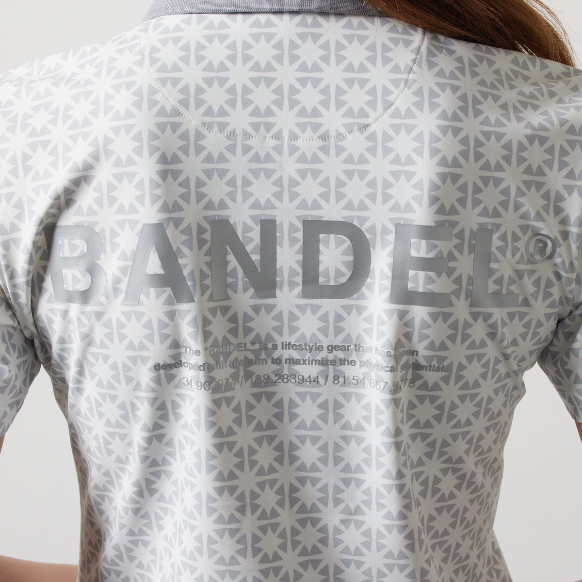 BANDEL GOLF バンデルゴルフ ワンピース WOMENS ALLOVER STRECH POLO ONE-PIECE BGS-W4SAOPO WHITE LIGHT GRAY ホワイト グレー