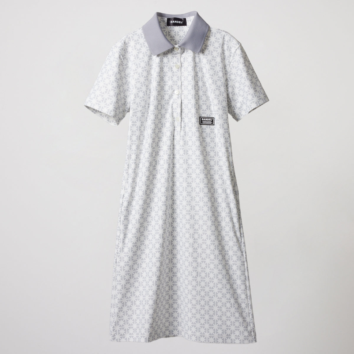 BANDEL GOLF バンデルゴルフ ワンピース WOMENS ALLOVER STRECH POLO ONE-PIECE BGS-W4SAOPO WHITE LIGHT GRAY ホワイト グレー