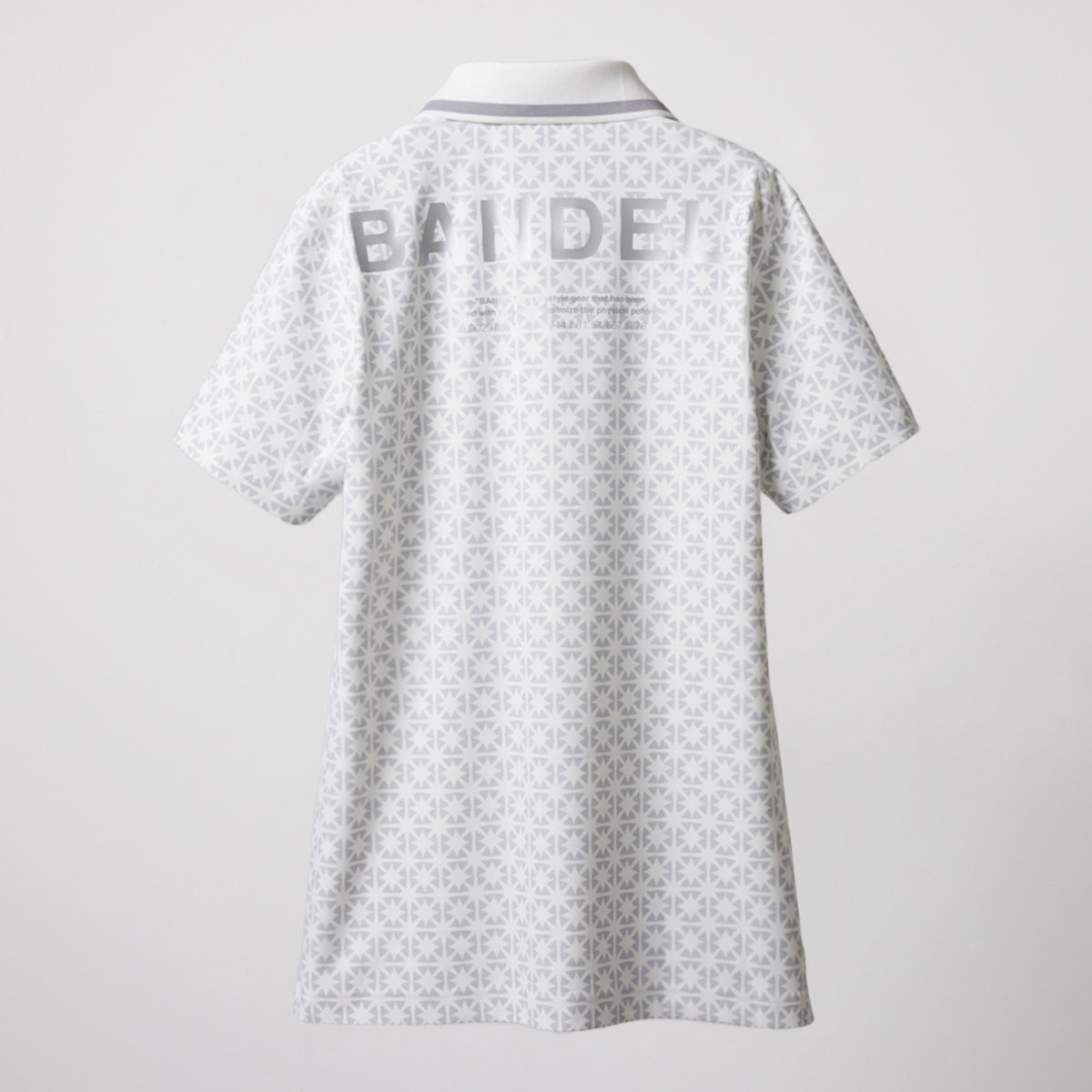 BANDEL GOLF バンデルゴルフ ポロシャツ WOMENS ALLOVER S/S POLO SHIRTS BGS-W4SAOPL WHITE LINE GRAY ホワイト グレー