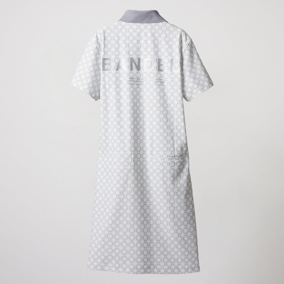 BANDEL GOLF バンデルゴルフ ワンピース WOMENS ALLOVER STRECH POLO ONE-PIECE BGS-W4SAOPO WHITE LIGHT GRAY ホワイト グレー