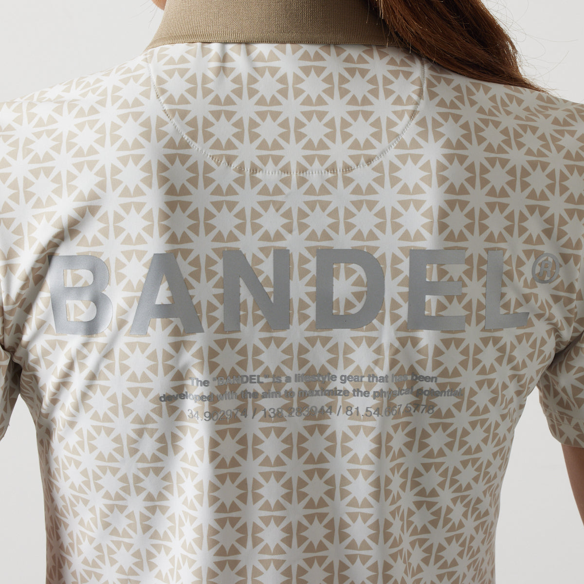 BANDEL GOLF バンデルゴルフ ワンピース WOMENS ALLOVER STRECH POLO ONE-PIECE BGS-W4SAOPO WHITExBEIGE ホワイト ベージュ