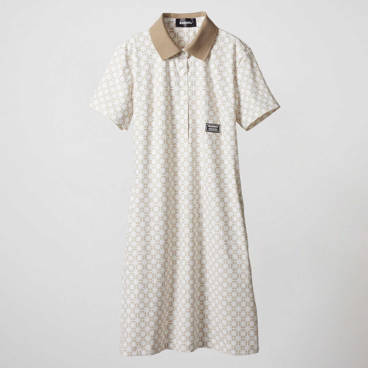 BANDEL GOLF バンデルゴルフ ワンピース WOMENS ALLOVER STRECH POLO ONE-PIECE BGS-W4SAOPO WHITExBEIGE ホワイト ベージュ