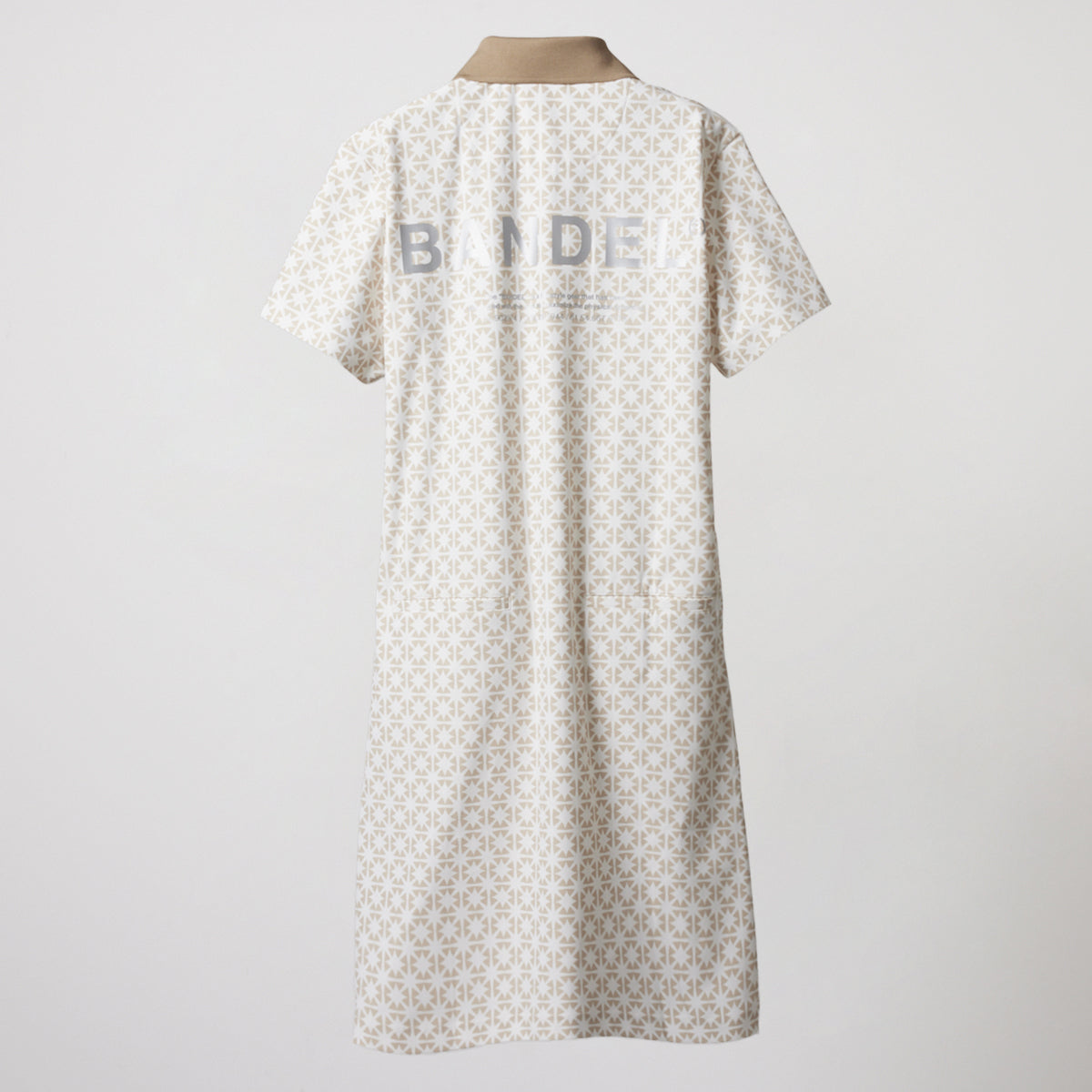 BANDEL GOLF バンデルゴルフ ワンピース WOMENS ALLOVER STRECH POLO ONE-PIECE BGS-W4SAOPO WHITExBEIGE ホワイト ベージュ
