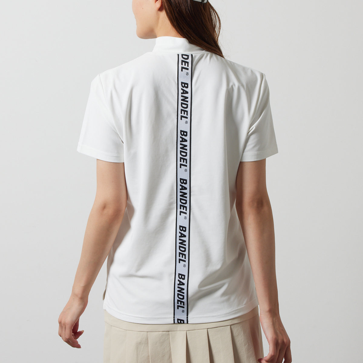BANDEL GOLF バンデルゴルフ モックネック WOMENS STRAIGHT LOGO S/S MOCK NECK SHIRTS BGS-W4SLTMC WHITE ホワイト