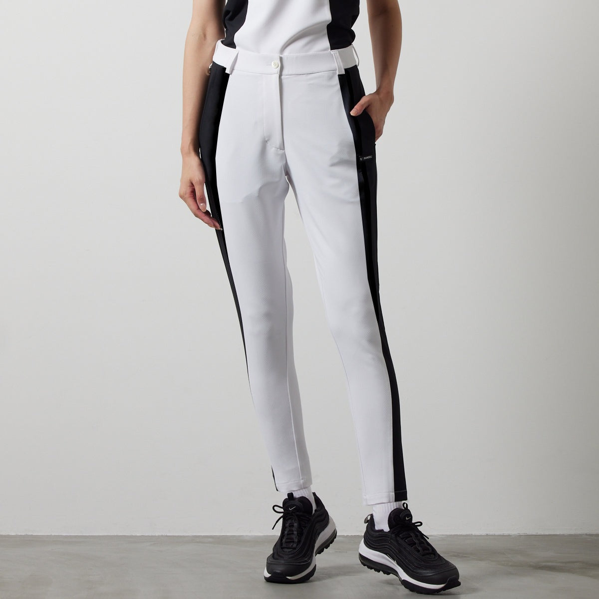 BANDEL GOLF バンデルゴルフ ロングパンツ WOMENS SIDE PANEL SWITCH TAPERED PANTS BGS-W4SSSPT WHITExBLACK ホワイト ブラック