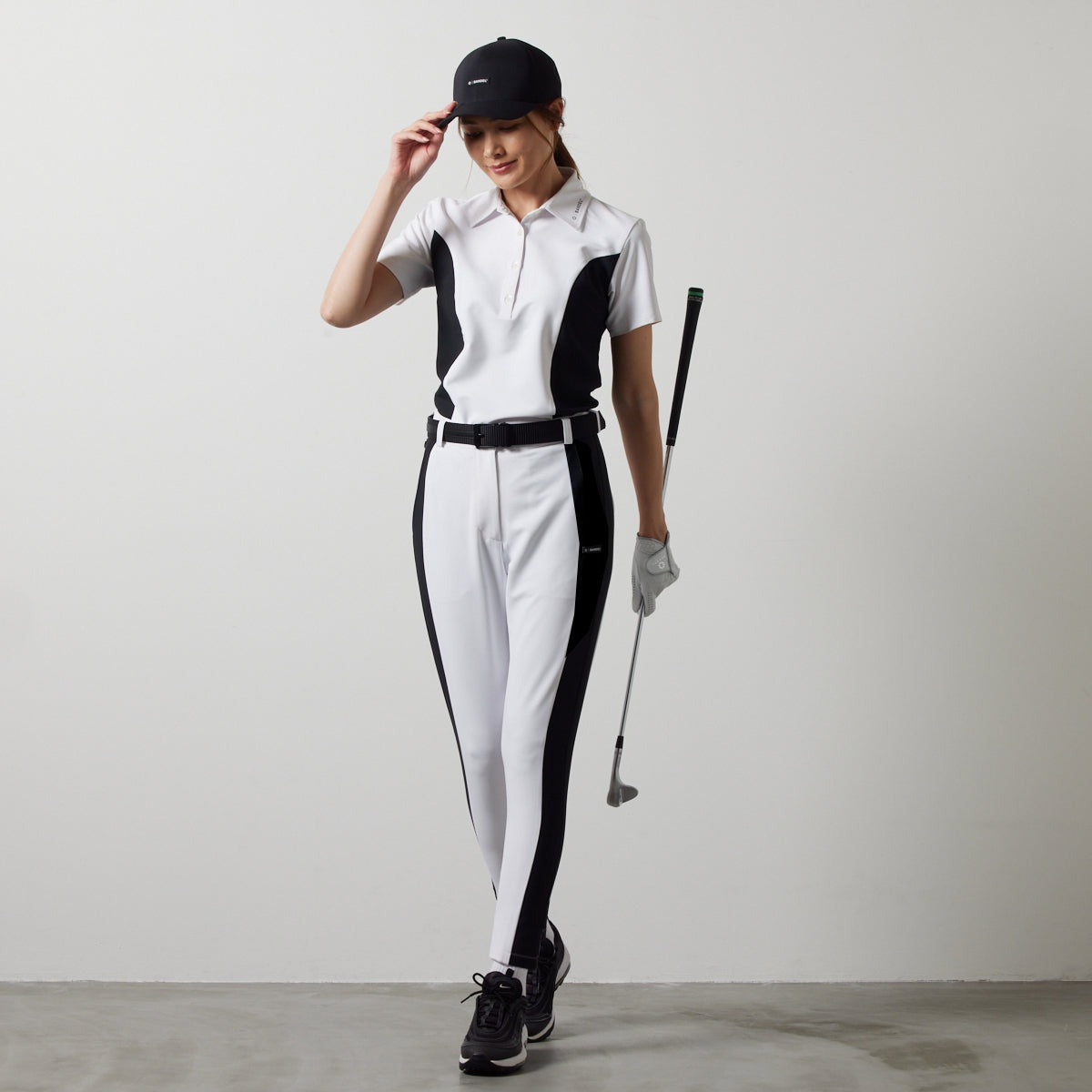 BANDEL GOLF バンデルゴルフ ロングパンツ WOMENS SIDE PANEL SWITCH TAPERED PANTS BGS-W4SSSPT WHITExBLACK ホワイト ブラック