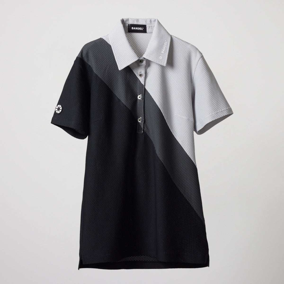 WOMENS STRIPES SWITCH S/S POLO SHIRTS BGS-W4SSTPL ポロシャツ / GRAYxCHARCOALxBLACK