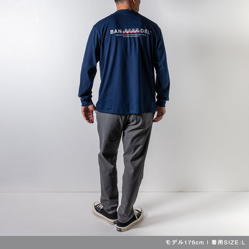 BANDEL×muta Limited 24AW L/S Tee ロンT バンデル×ムータ コラボ コットン100% / NAVY