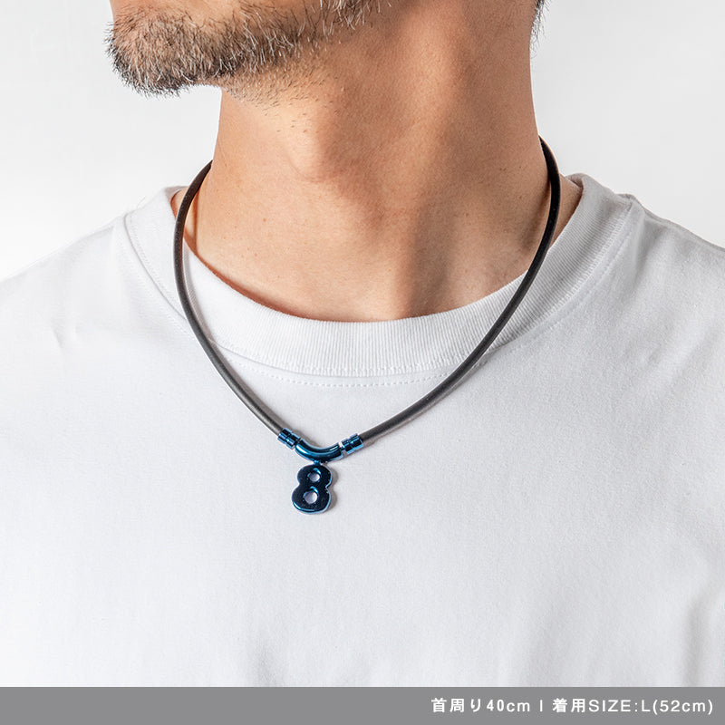 BANDEL × muta コラボ 2024AW 新色 Healthcare Necklace Eight HLCNE-MT チタン / Black×Blue