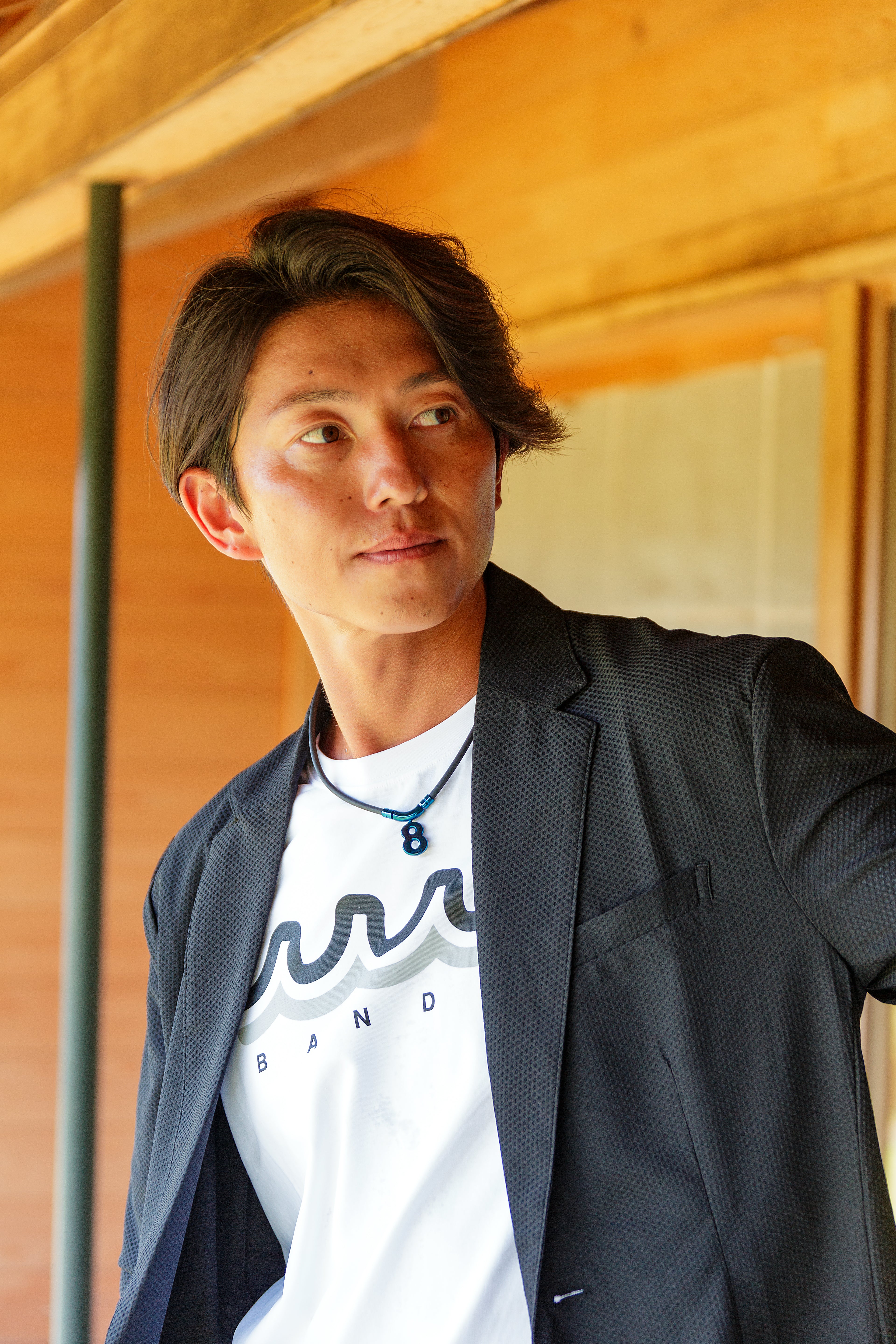 BANDEL × muta コラボ 2024AW 新色 Healthcare Necklace Eight HLCNE-MT チタン / Black×Blue