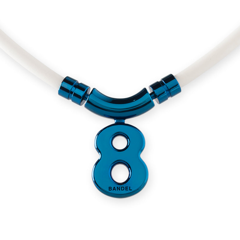 BANDEL × muta コラボ 2024AW 新色 Healthcare Necklace Eight HLCNE-MT チタン / White×Blue