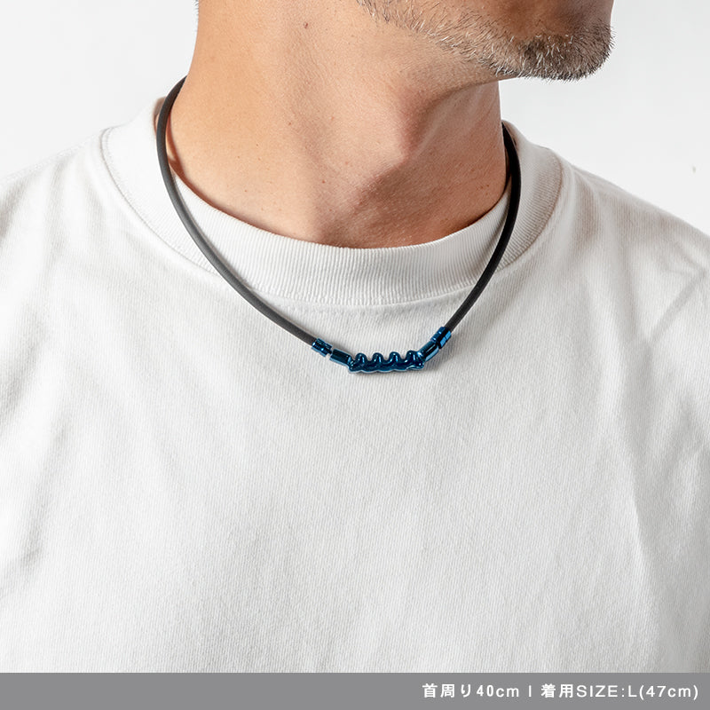 BANDEL × muta コラボ 2024AW 新色 Healthcare Necklace Wave HLCNW-MT チタン / Black×Blue