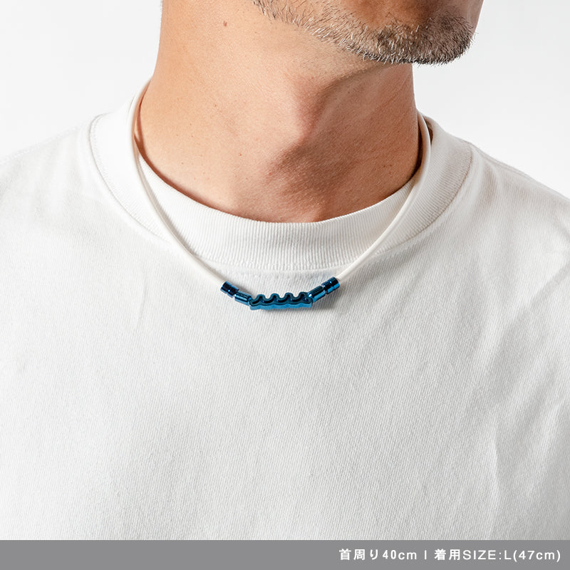 BANDEL × muta コラボ 2024AW 新色 Healthcare Necklace Wave HLCNW-MT チタン / White×Blue