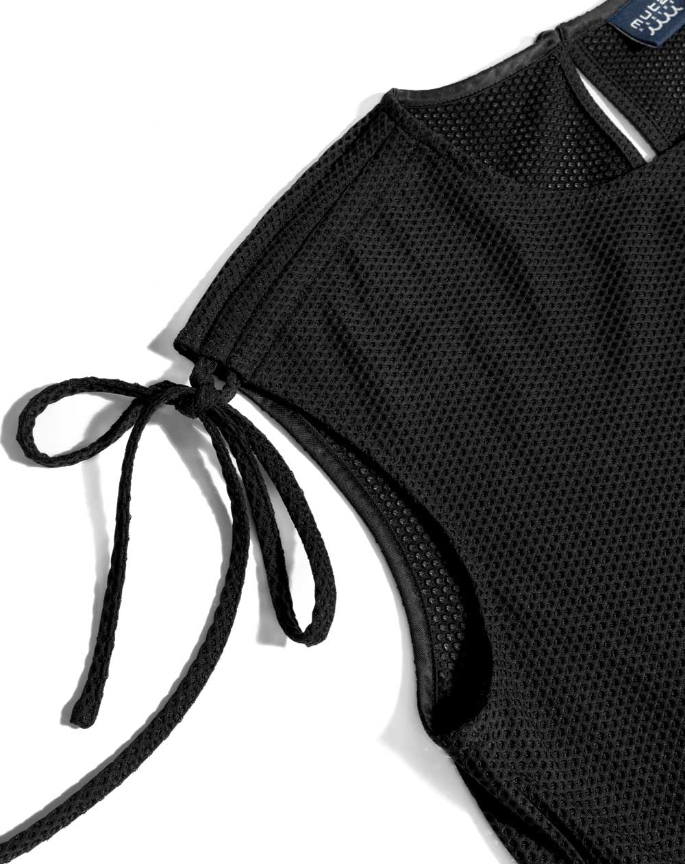 muta MARINE ムータマリン ストレッチメッシュ シャーリングワンピース BLACK