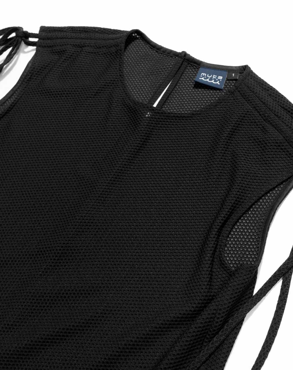muta MARINE ムータマリン ストレッチメッシュ シャーリングワンピース BLACK