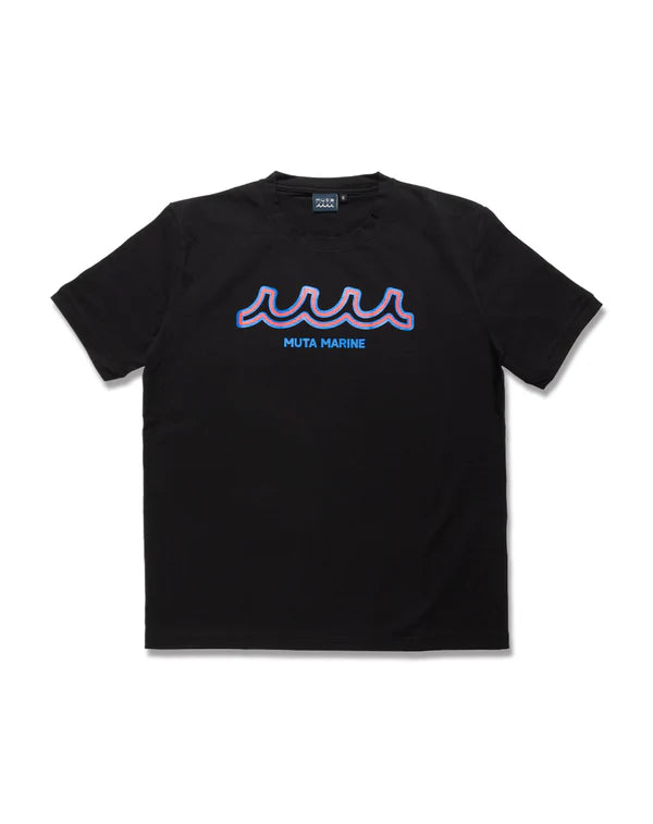 NEON WAVE ストレッチTシャツ BLACK
