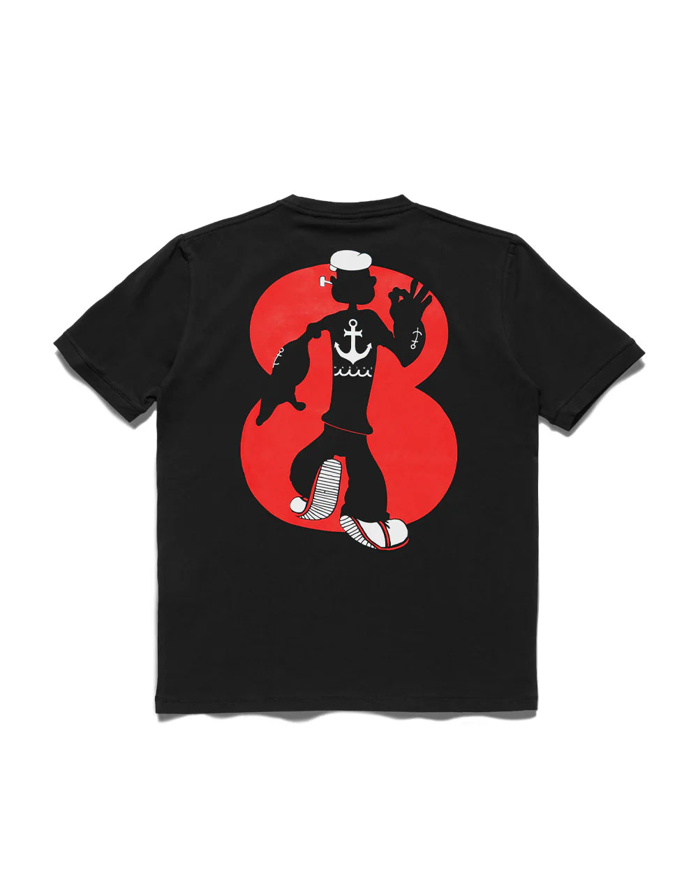 POPEYE™︎ meets muta MARINE 8 SHADOW ストレッチTシャツ BLACK