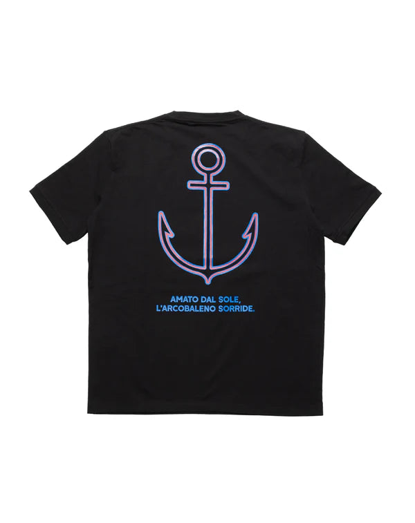 NEON WAVE ストレッチTシャツ BLACK