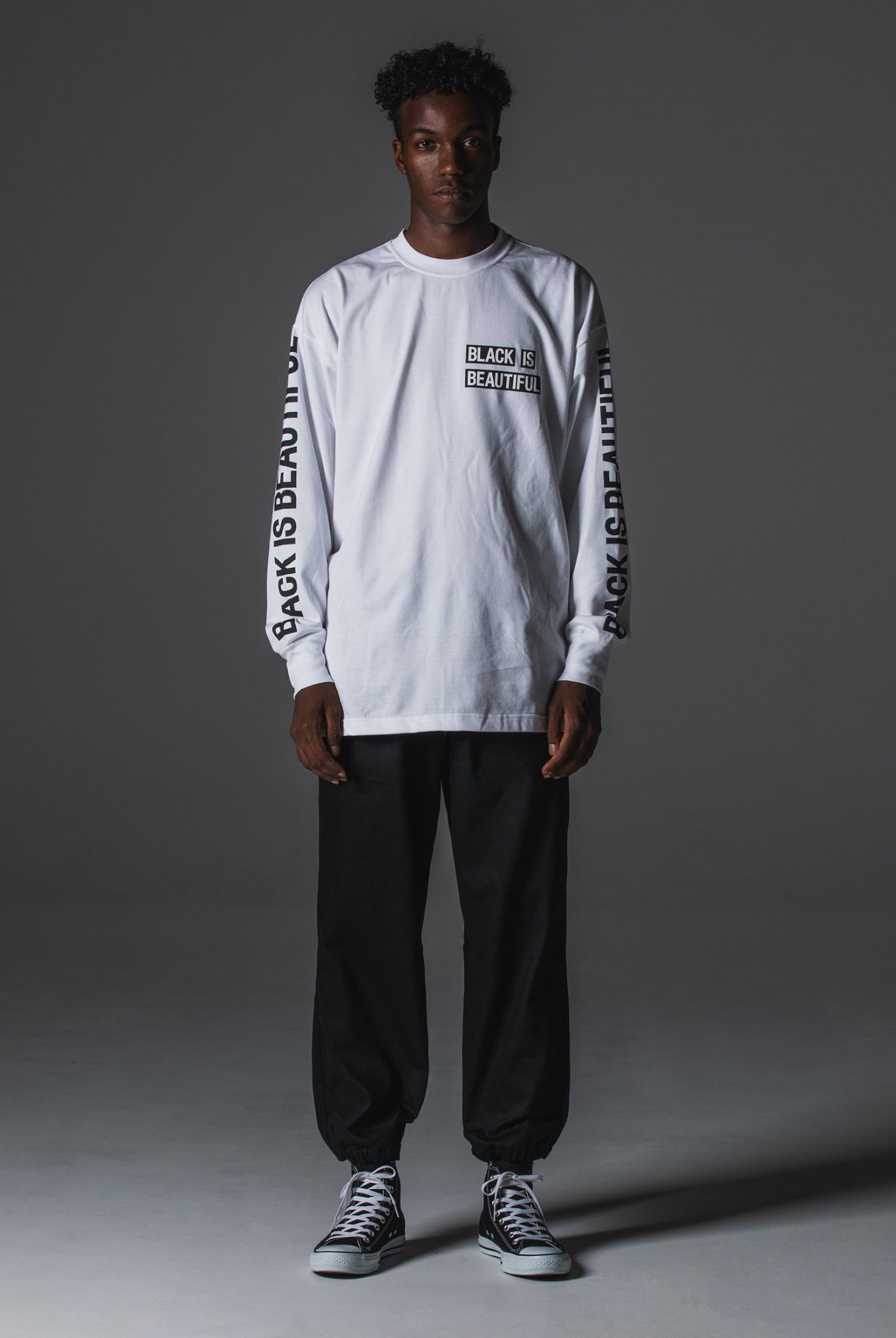 SCRIPT LOGO TSURITEN L/S TEE B114 ロンT コットン 100% 日本製 吊り天竺 / BLACK