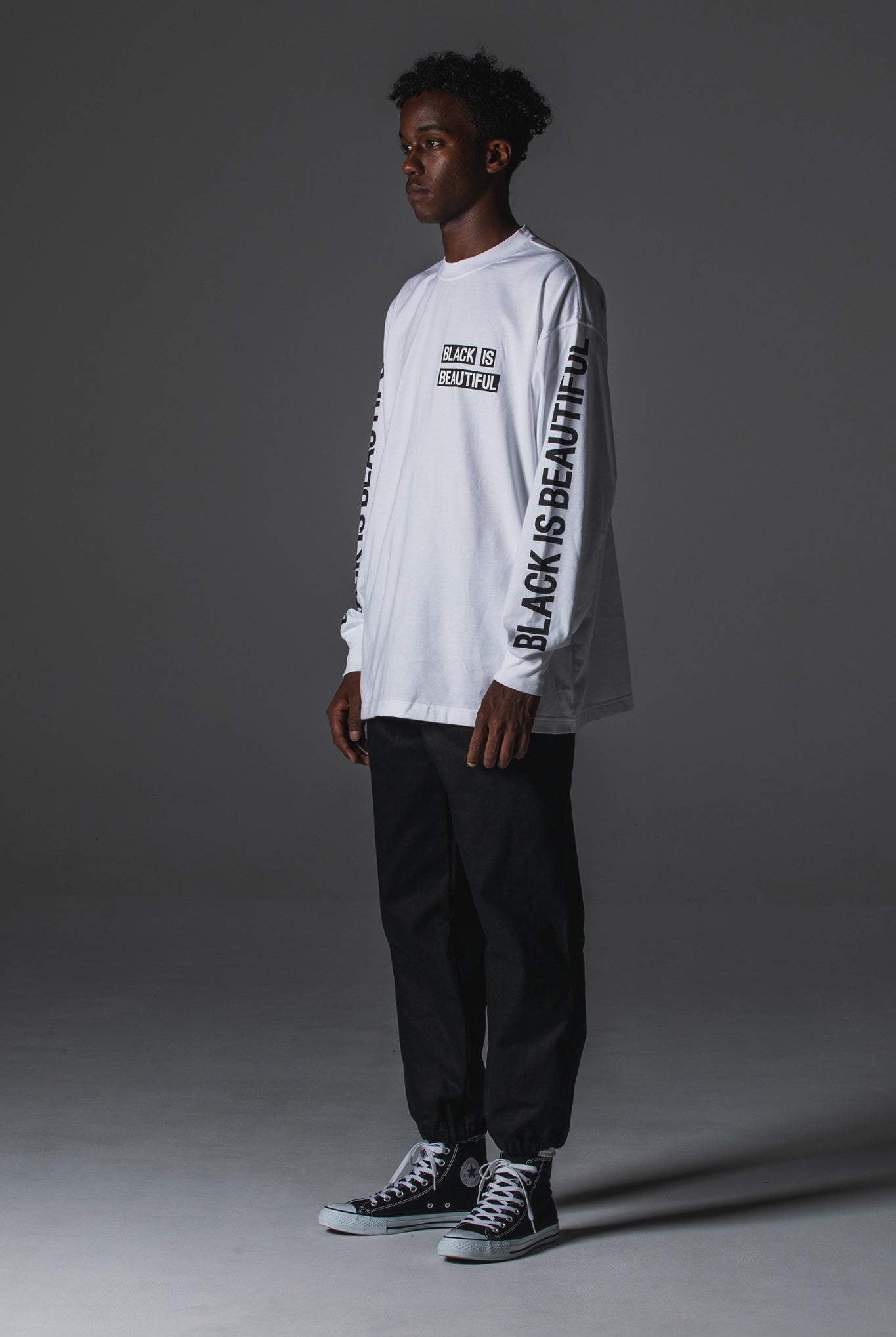 SCRIPT LOGO TSURITEN L/S TEE B114 ロンT コットン 100% 日本製 吊り天竺 / BLACK