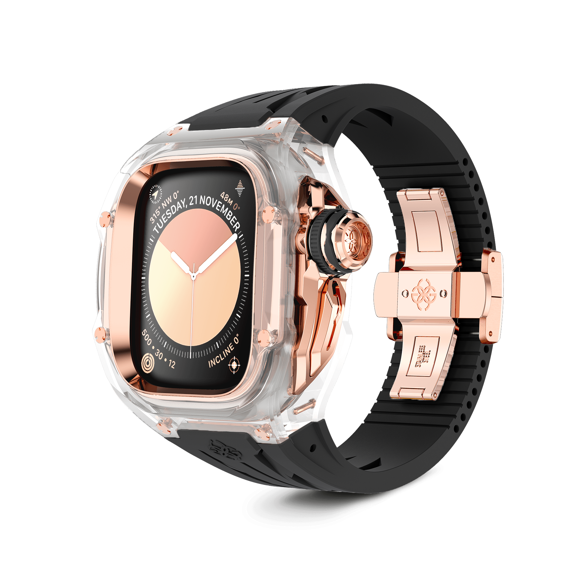 GOLDEN CONCEPT ゴールデンコンセプト Apple Watch Case / RSTRIII49 - CRYSTAL ROSE - BLACK