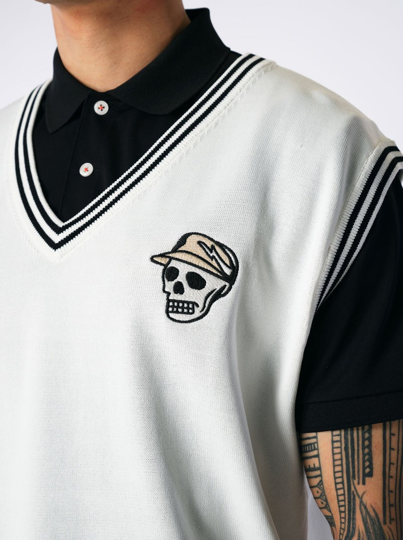 ベスト Skull Icon Sweater Vest 763432701 WHITE
