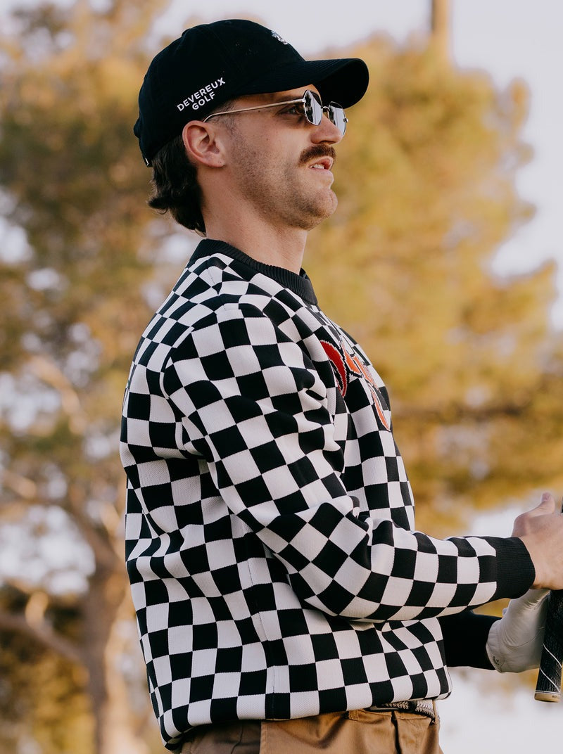 Cafe Racer Checker Knit 763472704 ニット / BLACK