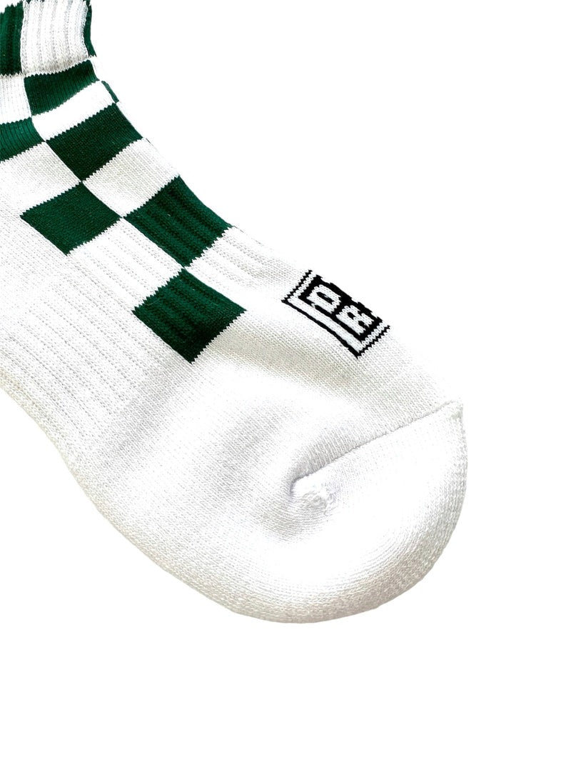 MENS FLAG CHECK SHORT SOCKS 763472800 ソックス / WHITExGREEN
