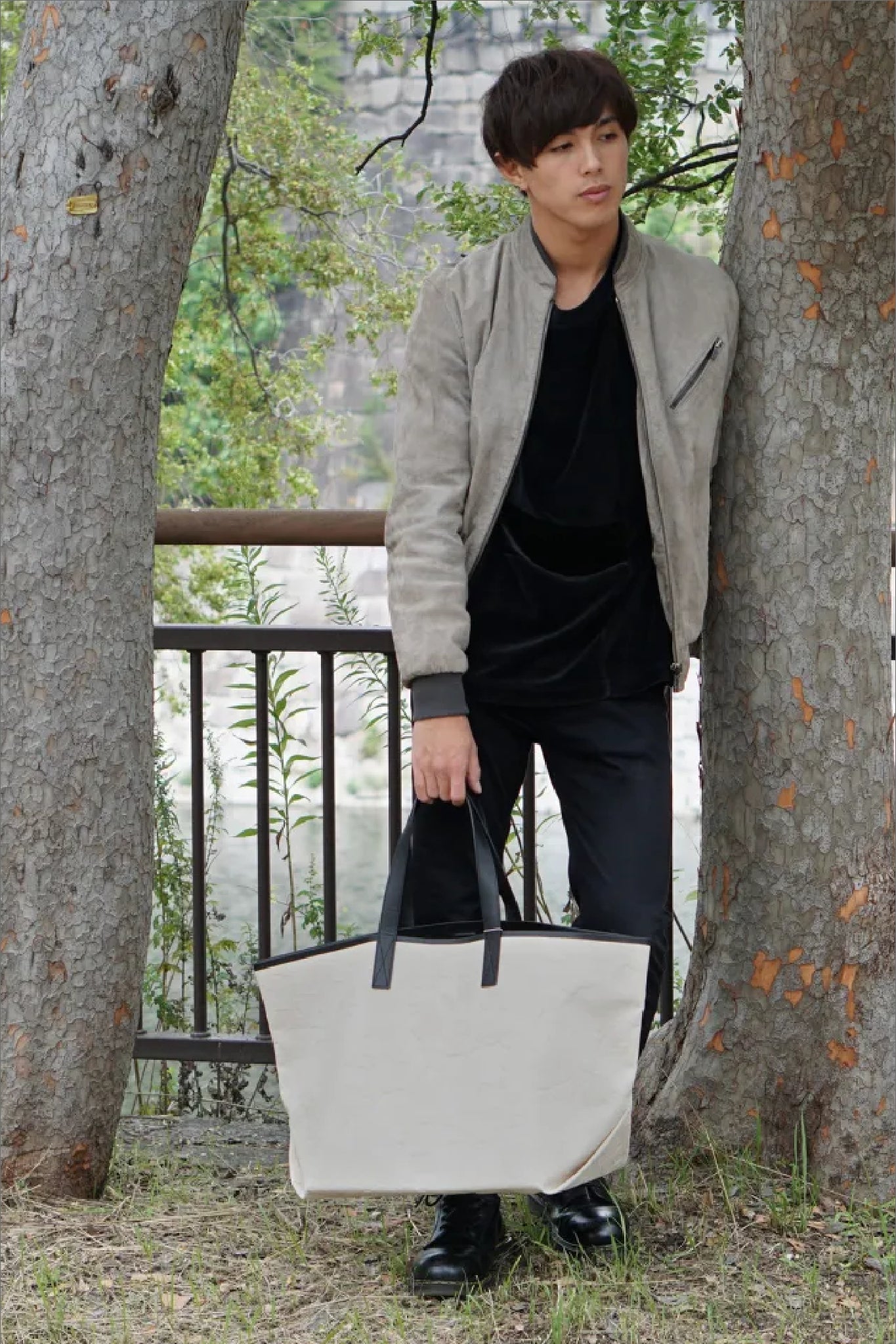 LABEL NOIR N023-GM トートバッグ キャンバス / OFF WHITE