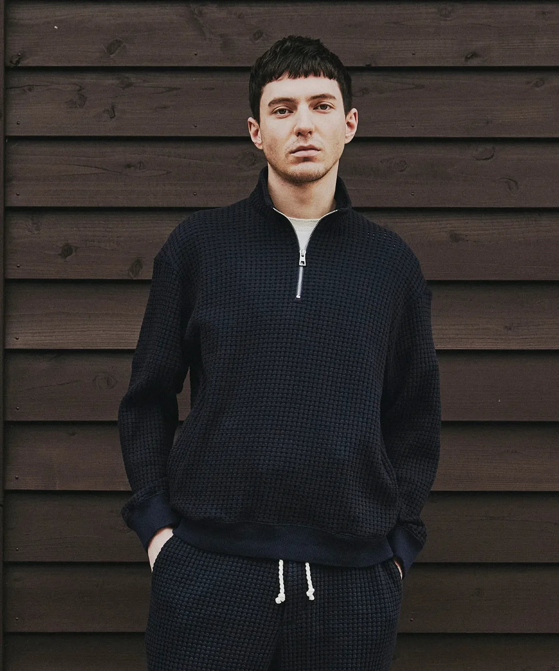 SEA GREEN ONI WAFFLE HALFZIP PULLOVER