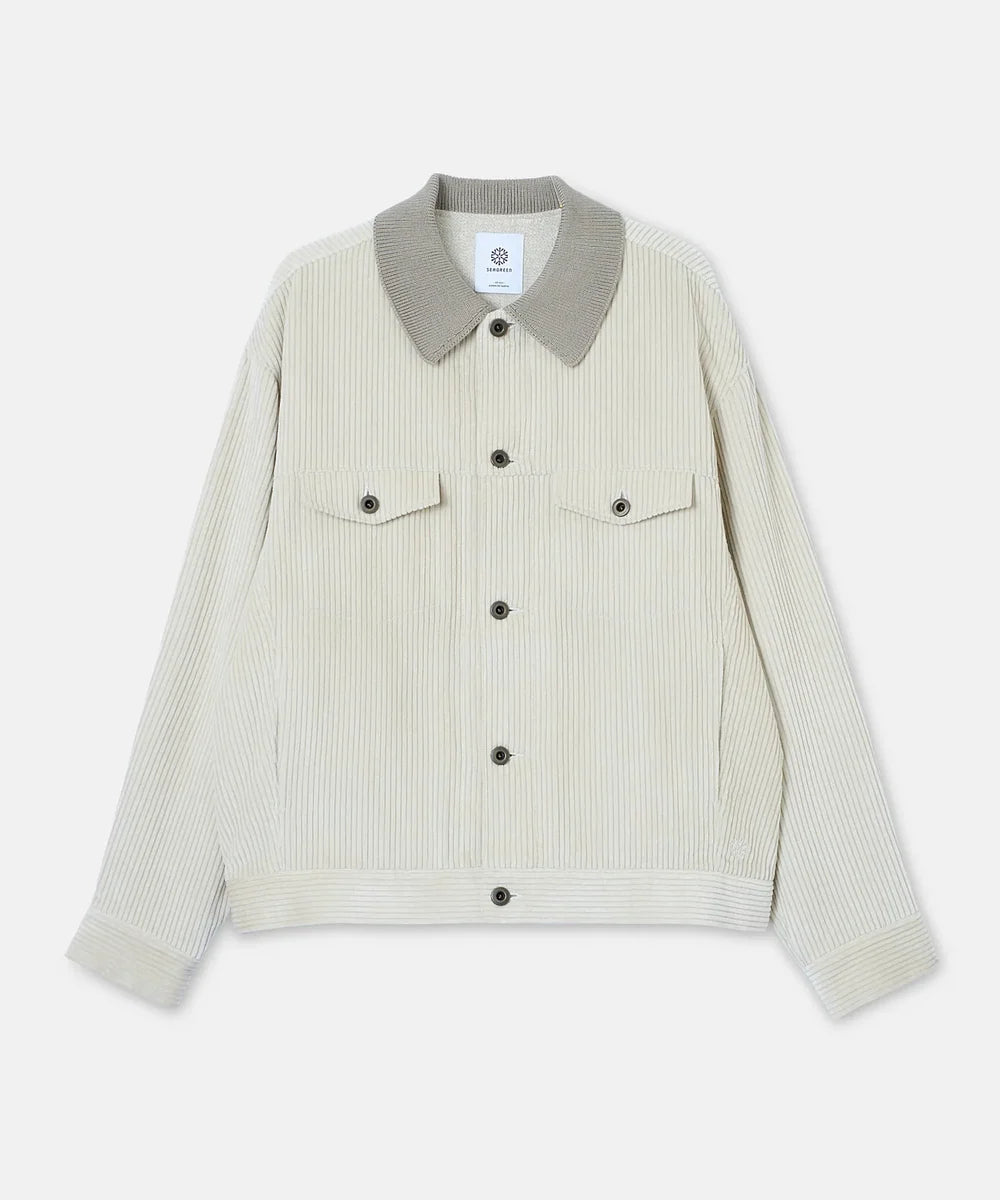SEA GREEN WIDE WALE CORDUROY TRACKER JACKET