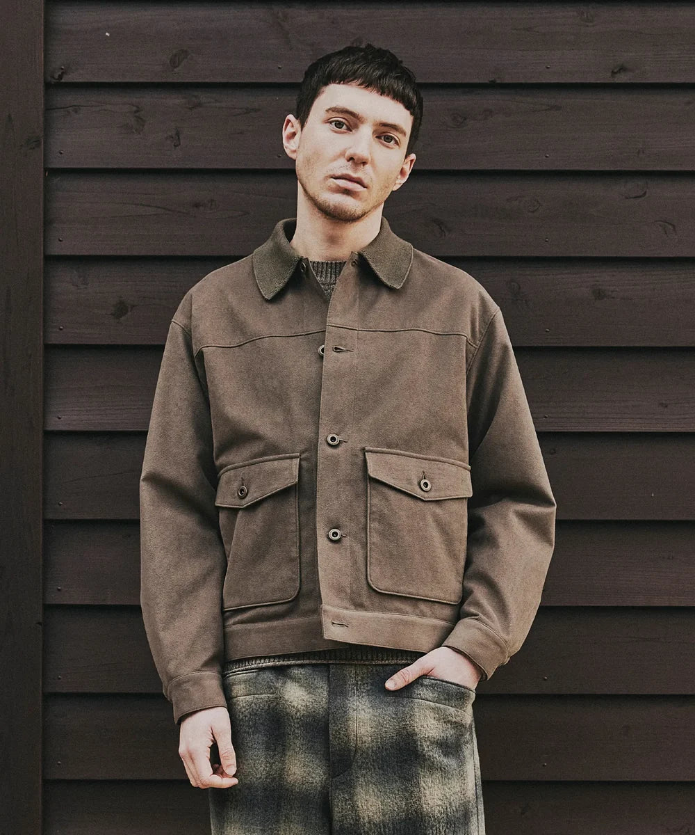 SEA GREEN ECO SUEDE TRACKER JACKET