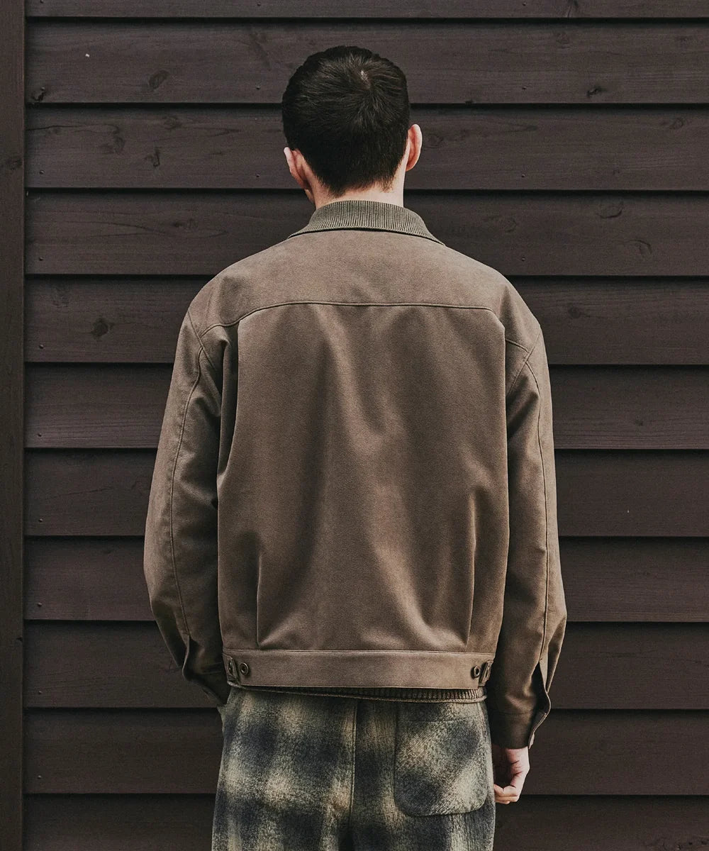 SEA GREEN ECO SUEDE TRACKER JACKET