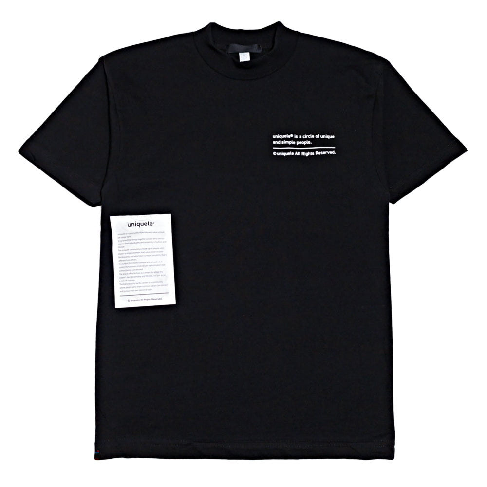 uniquele MOCK CREW NECK モックネック クルーネック Tシャツ MN2001 BLACK ブラック