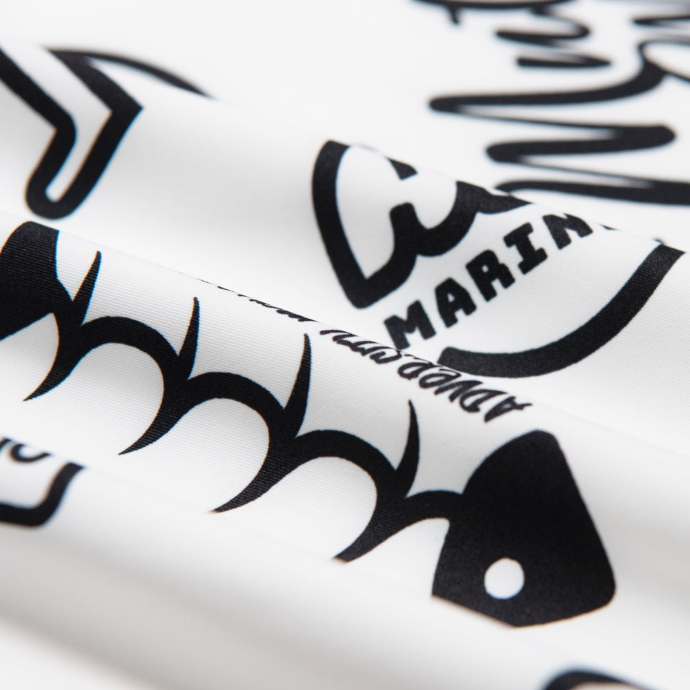 ランダムロゴ モックネックシャツ レギュラーフィット MGMK-446318 吸水速乾 UVカット / WHITE×BLACK